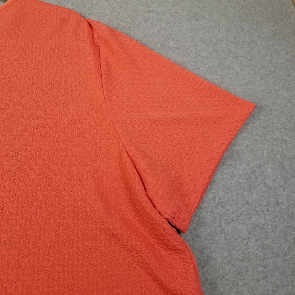 BonWorth Top Womens XL Extra Large Orange See Through Short Sleeve Stretch Knit - Picture 7 of 12